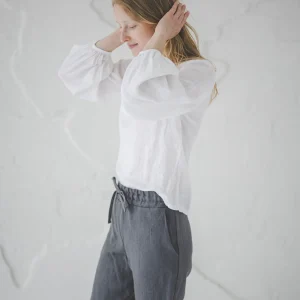 Renaissance Puff Sleeve Victorian Linen Blouse