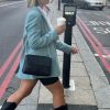Black Handbag Women Shoulder Bag Crossbody Tote Silver