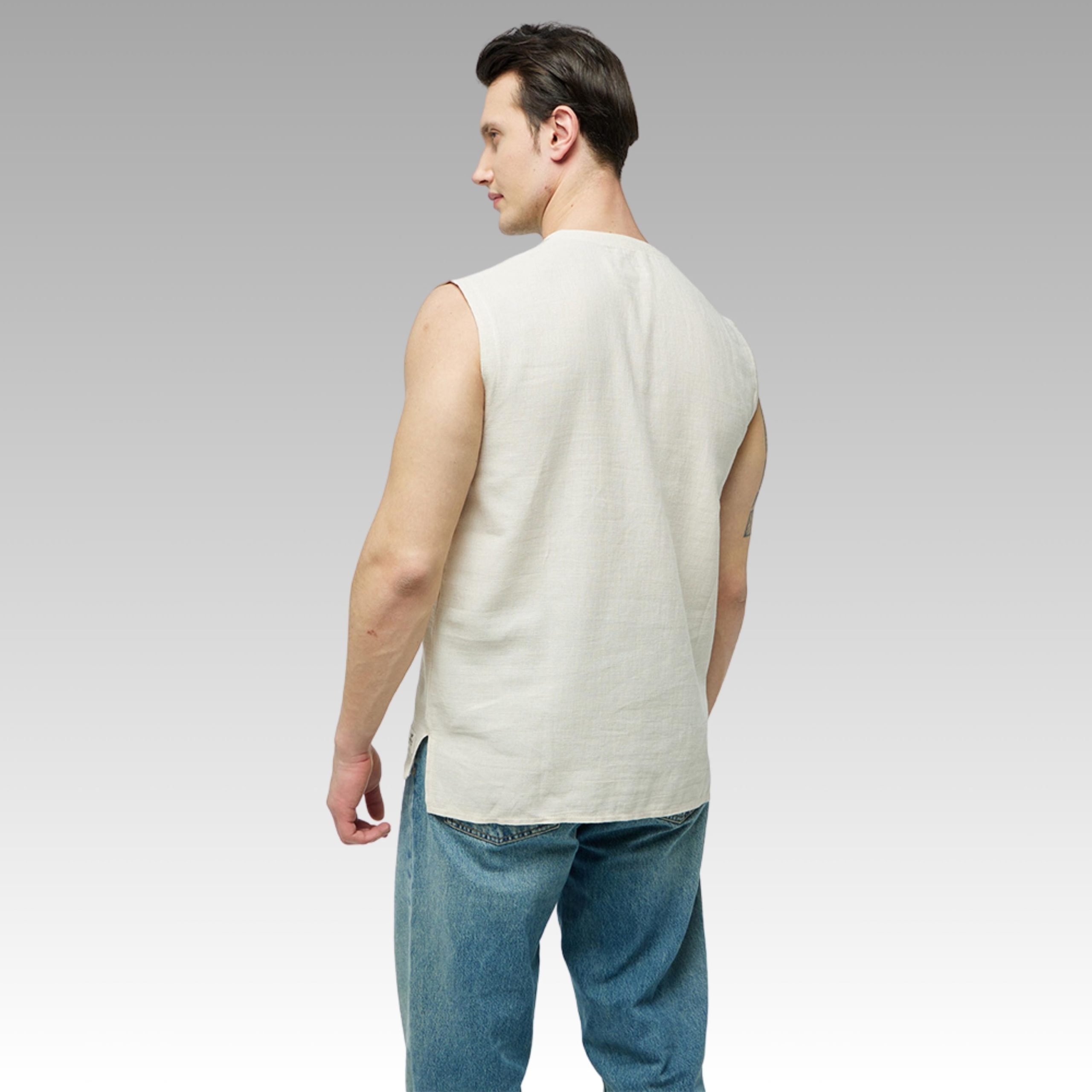 Men's Cotton Sleeveless Tank Top: Gym Running Casual