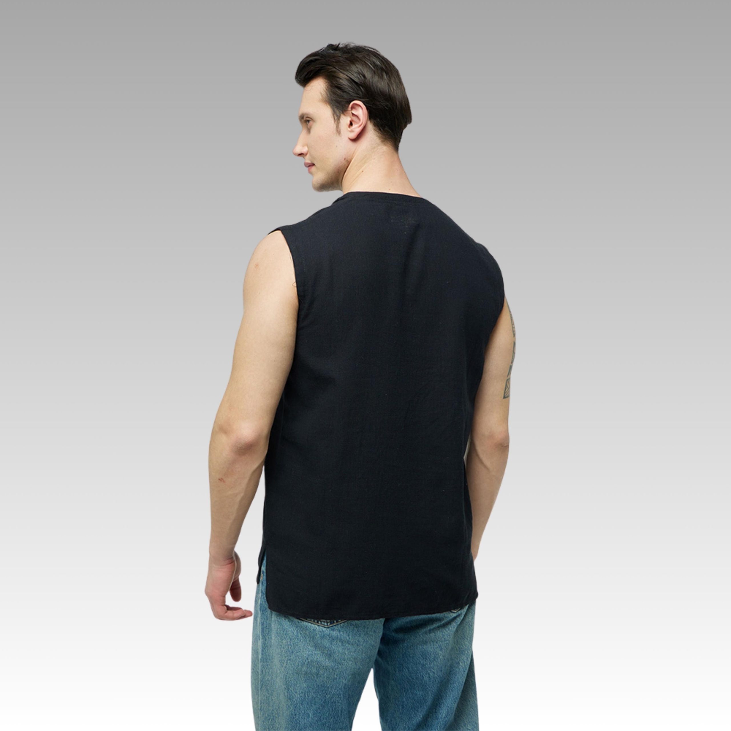 Men's Cotton Sleeveless Tank Top: Gym Running Casual