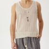 Handmade Boho Striped Knit Cotton Tank Top Lightweight