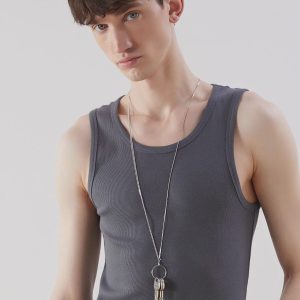 Men's Ribbed Cotton Tank Top: Slim Fit Sleeveless