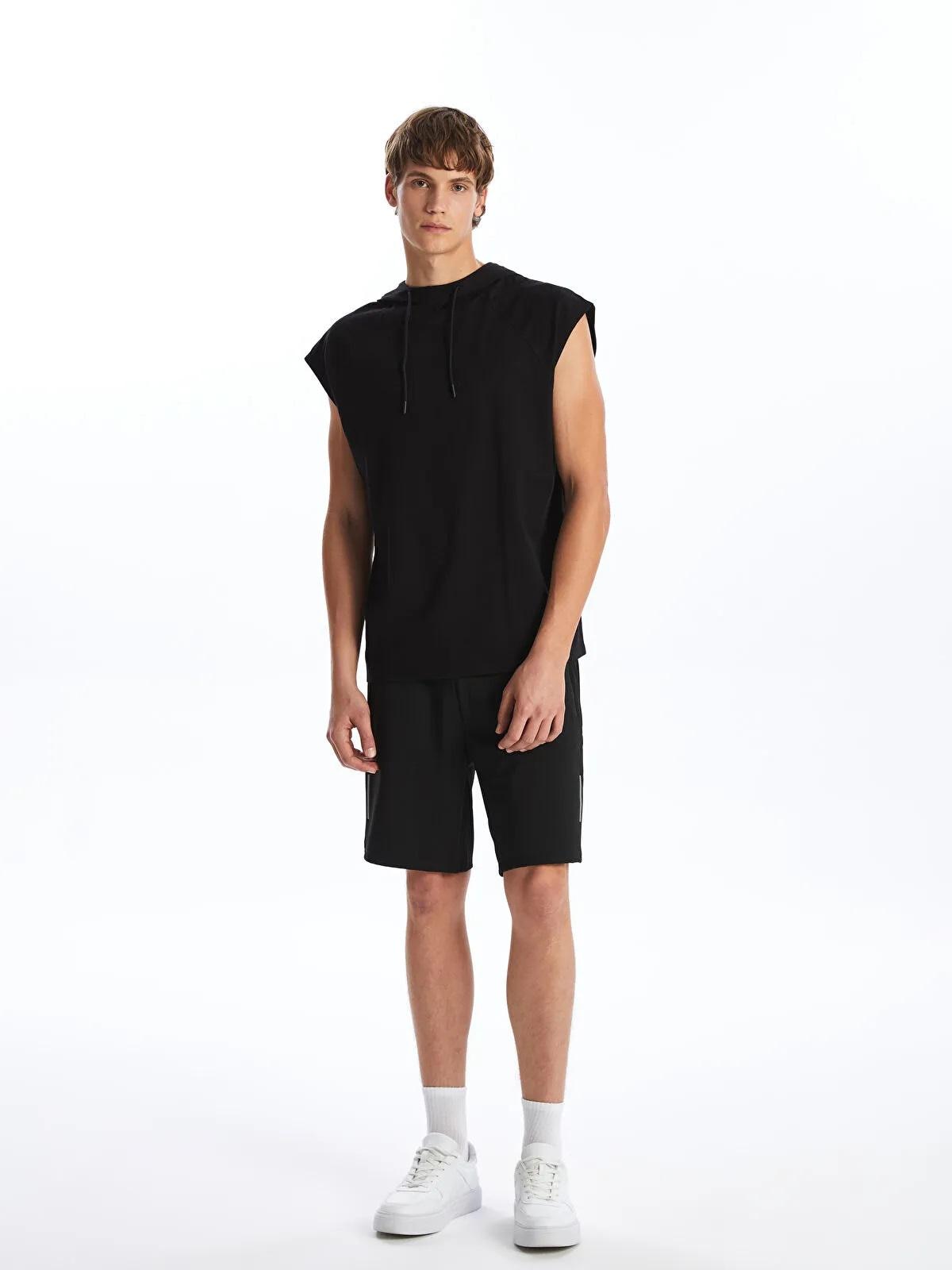Men's Sleeveless Cotton Hoodie: Lightweight Gym Tank Top