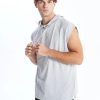 Men's Sleeveless Cotton Hoodie: Lightweight Gym Tank Top